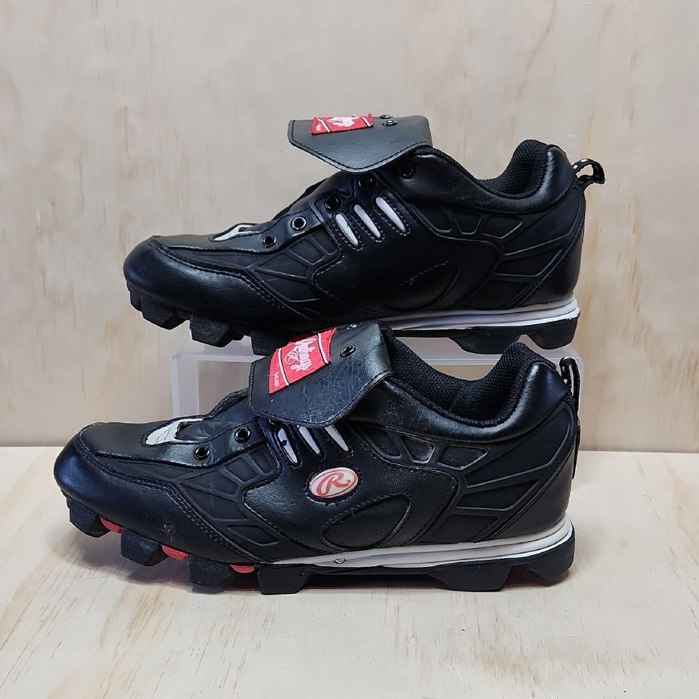 Rawlings Black and Red Baseball Cleats Shoes Men's Size 8